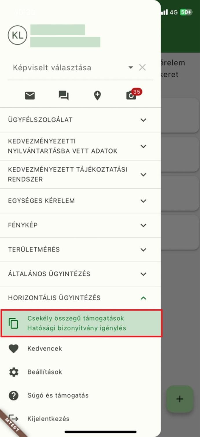 MobilGAZDA frissítés - Elérhető a Csekély összegű támogatásokról hatósági bizonyítvány igénylés az applikáción keresztül