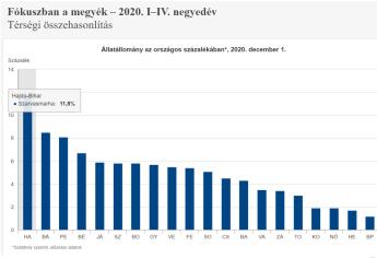 Megyei megoszlások az állatlétszámok tekintetében